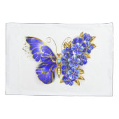 花サファイア蝶 枕カバー (裏面-左)