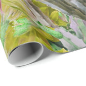 花サボテン、赤ピンク黄色の花のフローラ ラッピングペーパー (ロールコーナー)