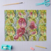 花サボテン、赤ピンク黄色の花のフローラ 薄葉紙 (クラフト)