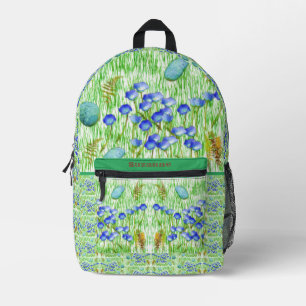 花シダ絵画草パーソナライズされた岩 プリントバックパック