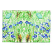 花シダ草の岩の写真絵画の抽象芸術 枕カバー (裏面)