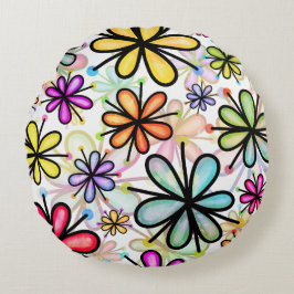 花シャワー円枕 ラウンドクッション