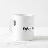 花シンプルのカスタム文字 コーヒーマグカップ (正面左)