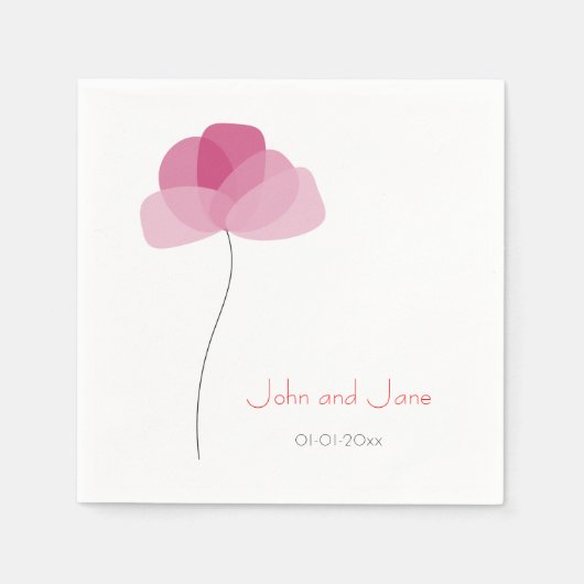 花シンプルテーマ スタンダードカクテルナプキン (正面)