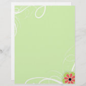 花シンプル付きモダン渦巻文具 (正面/裏面)