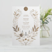 花シンプル付き結婚式招待状カード 招待状 (スタンド正面)