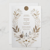花シンプル付き結婚式招待状カード 招待状 (正面/裏面)