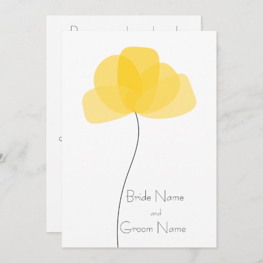 花シンプル招待状 招待状 (正面/裏面)