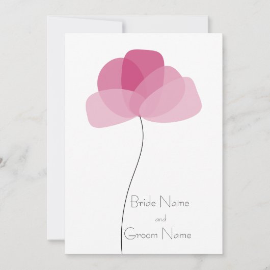 花シンプル招待状 招待状 (正面)