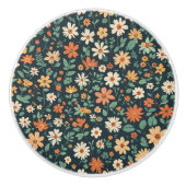 花シンプル柄 セラミックノブ (正面)