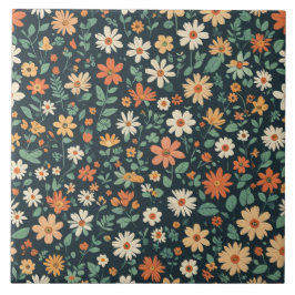 花シンプル柄 タイル