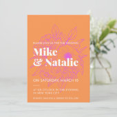 花シンプル結婚式招待状カード 招待状 (スタンド正面)