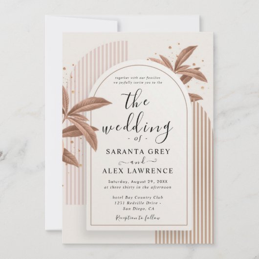 花シンプル結婚式招待状 招待状 (正面)