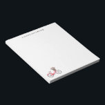 花シンプル自転車付きパーソナライズされた自転車 ノートパッド<br><div class="desc">花シンプル付き自転車パーソナライズされたメモ帳</div>