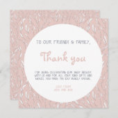 花シンプル赤ちゃんシャワーサンキューカード 招待状 (正面/裏面)
