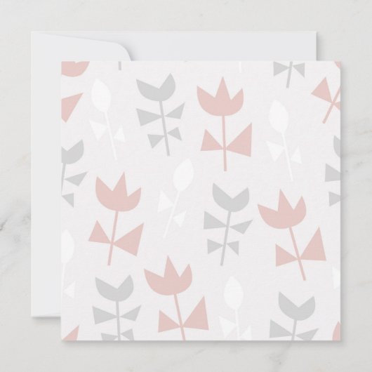 花シンプル赤ちゃんシャワーソフトパステル 招待状 (裏面)