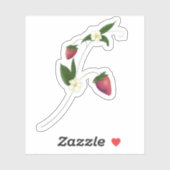 花シール付きイチゴつる植物 シール (シート)