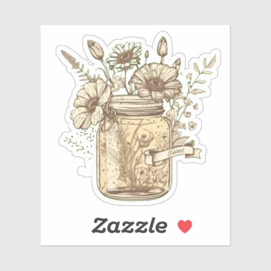 花シール付きメイソンジャー シール (シート)