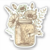 花シール付きメイソンジャー シール (正面)