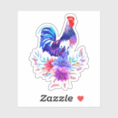 花シール付き鶏 シール (シート)