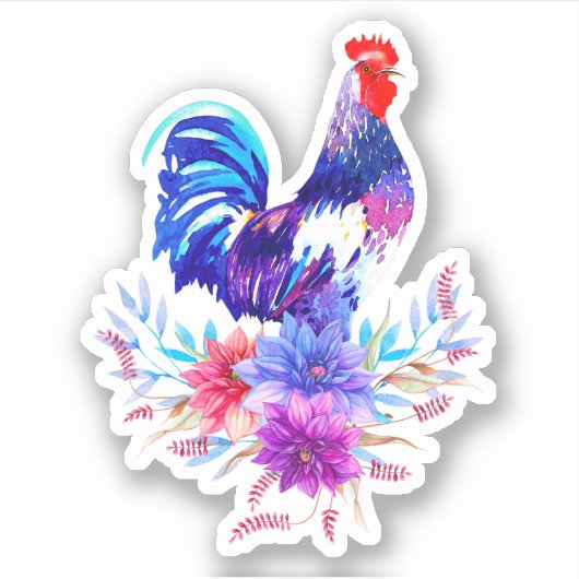 花シール付き鶏 シール (正面)