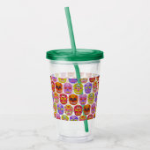 花スカルシームレスパターン2018 アクリルタンブラー (左)