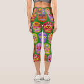 花スカルシームレスパターン2018 カプリレギンス (裏面)