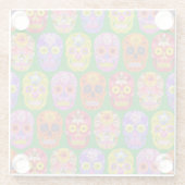 花スカルシームレスパターン2018 ガラスコースター (裏面)