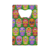 花スカルシームレスパターン2018 クレジットカード栓抜き (裏面)