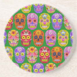 花スカルシームレスパターン2018 コースター