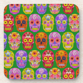 花スカルシームレスパターン2018 コースター