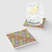 花スカルシームレスパターン2018 ストーンコースター (横)