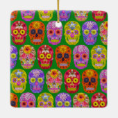 花スカルシームレスパターン2018 セラミックオーナメント (裏面)
