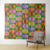 花スカルシームレスパターン2018 タペストリー (インサイチュ(横))