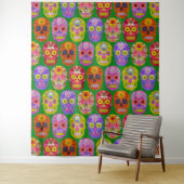 花スカルシームレスパターン2018 タペストリー (インサイチュ)