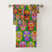 花スカルシームレスパターン2018 バスタオルセット (インサイチュ)