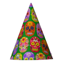 花スカルシームレスパターン2018 パーティーハット