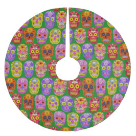 花スカルシームレスパターン2018 ブラッシュドポリエステルツリースカート