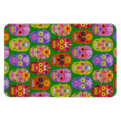 花スカルシームレスパターン2018 マグネット (横)