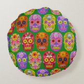 花スカルシームレスパターン2018 ラウンドクッション (裏面)