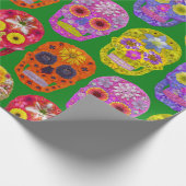 花スカルシームレスパターン2018 ラッピングペーパー (角)