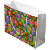 花スカルシームレスパターン2018 ラージペーパーバッグ (裏面アングル)