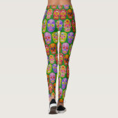 花スカルシームレスパターン2018 レギンス (裏面)