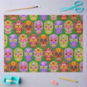 花スカルシームレスパターン2018 薄葉紙 (クラフト)