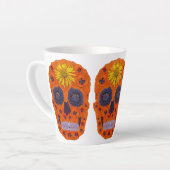 花スカル1 カフェラテマグ (左アングル)