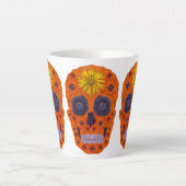 花スカル1 カフェラテマグ (正面)