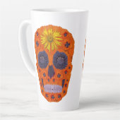 花スカル1 カフェラテマグ (左アングル)