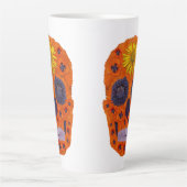 花スカル1 カフェラテマグ (正面)