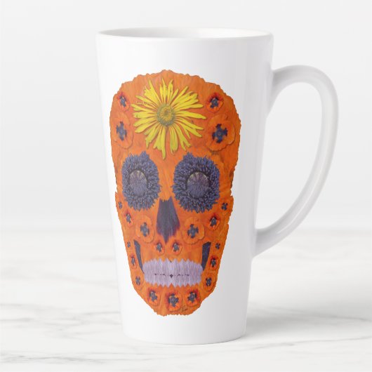 花スカル1 カフェラテマグ (右)