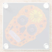 花スカル1 ガラスコースター (裏面)